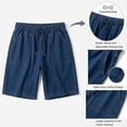 thumbnail image 2 of Livrdious Women's Jean Shorts High Waisted Stretchy Bermuda Denim Shorts Summer Casual Drawstring Elastic Waist Jean Shorts, S-2X, 2 of 7