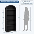 thumbnail image 3 of Trilenars 71.65in Tall Bookcase in Black for Living Room,Black, 3 of 7