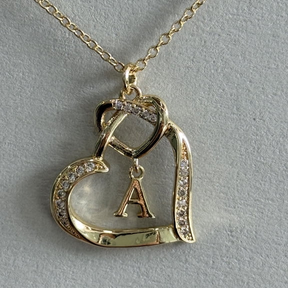 APSVO S925 Sterling Silver Plated Love Heart Initial Necklaces for Women CZ Letter A Pendant Chain Birthday Easter Basket Stuffers Jewelry Gifts Teen Girlfriend Wife Her Age Ideas