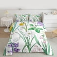 thumbnail image 2 of Manfei Chic Tulip Floral Full Size Comforter Sets,Romantic Flower Bedding Comforter Set,Purple White Green Bedding Sets For Girl Teens,Ultra Soft Home Decor Reversible,3pcs, 2 of 8