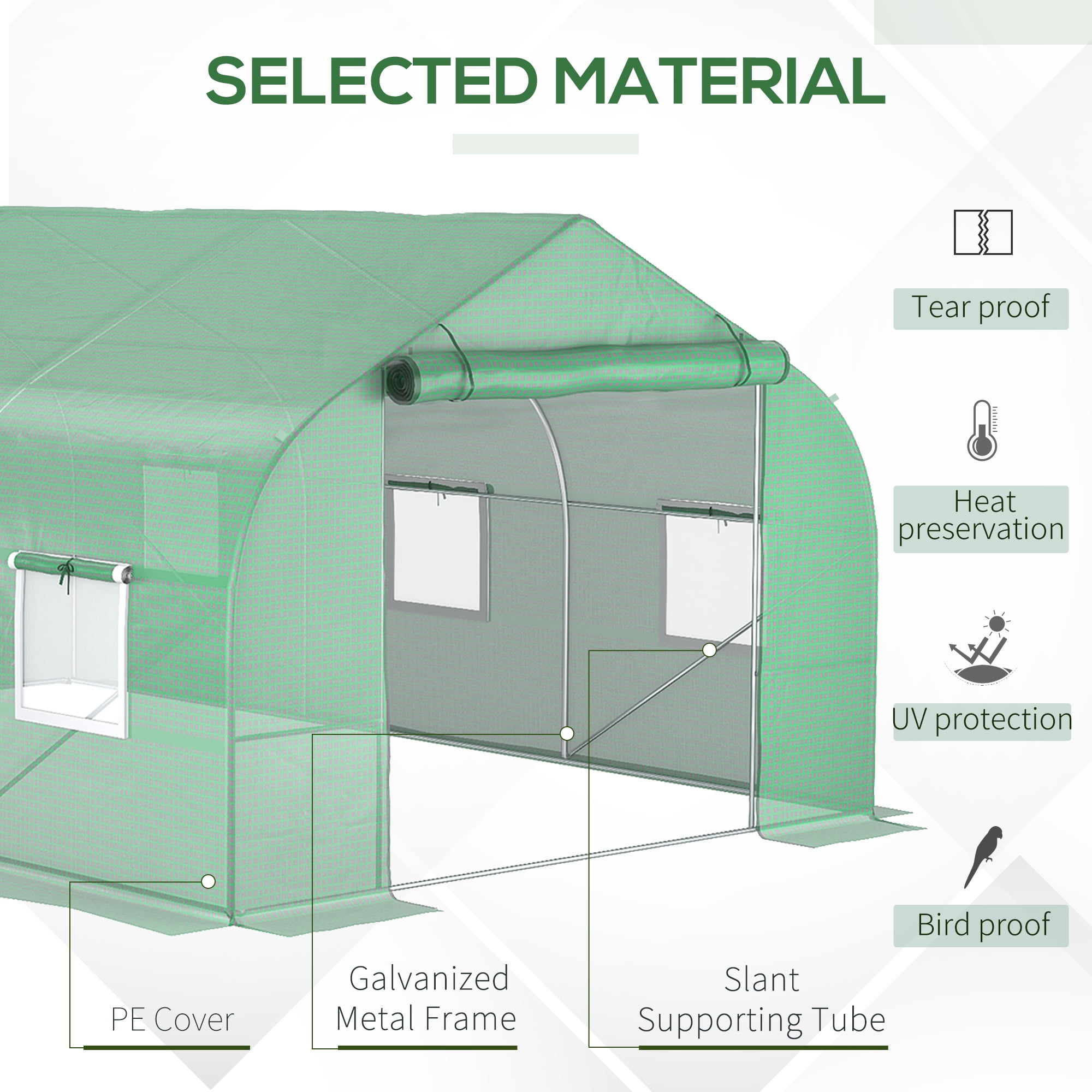 Outsunny 11.5' x 10' x 6.5' Outdoor Walk-In Tunnel Greenhouse Hot House