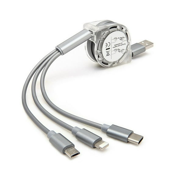 YSTINNG Multi USB Charger Cable Retractable 3 in 1 Multiple Charging Cord Adapter USB Charging Cable B311-2348
