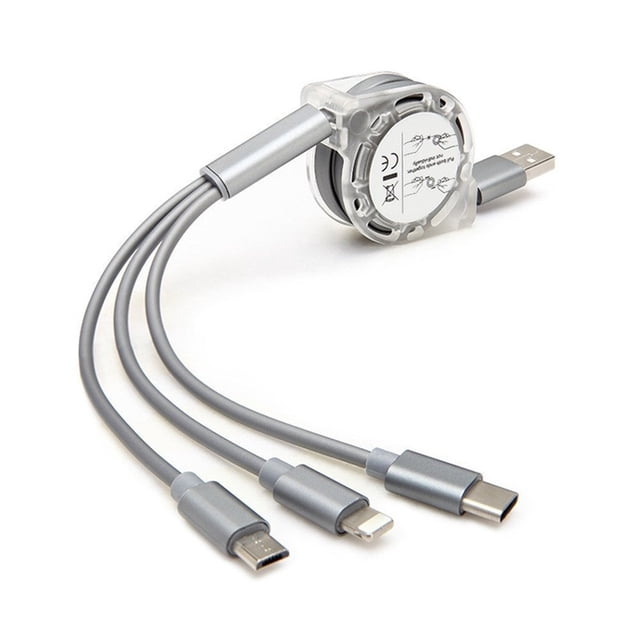 YSTINNG Multi USB Charger Cable Retractable 3 in 1 Multiple Charging Cord Adapter USB Charging Cable B311-2348