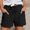 #023-Black, variant on Women's Casual Shorts, Solid Color with Pockets, for Daily Wear