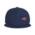 thumbnail image 3 of DouZhe Flat Brim Cap Snapback Hat, Basketball Ball Logo Prints Adjustable Blue Adult Baseball Cap, 3 of 6