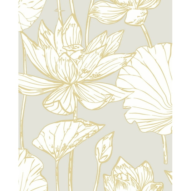 NextWall Lotus Floral Peel and Stick Wallpaper