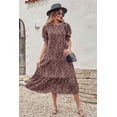 thumbnail image 4 of Vestido PRETTYGARDEN Boho Floral con Volantes y Mangas Abullonadas de Largo Midi Talla M, 4 of 6