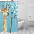thumbnail image 3 of YFYANG Waterproof Bathroom Shower Curtain, Cute Cartoon Giraffe Shower Curtain Set with Hooks, Home Bathroom Tub Decor - 72 "x72", Plastic Hooks, 3 of 6