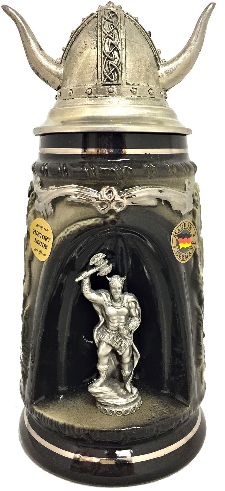 Viking Warrior in Grotto with Pewter Viking Helmet Lid LE ...