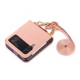 thumbnail image 1 of Nalacover for Samsung Galaxy Z Flip 4 Crossbody Wallet Case with Back Card Slot, Purse Cover with Shoulder Strap Classic PU Leather Lanyard for Women Girls, TPU Shockproof Non-Slip Case, Rosegold, 1 of 9