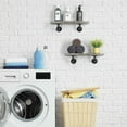 thumbnail image 6 of 2PCS Wall Mounted Rustic Wood Shelving with Industrial Pipe Brackets Home Decor, 6 of 7