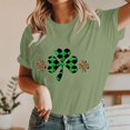 thumbnail image 4 of Cavosen Saint Patrick Day Short Sleeve Womens Tops Flowy Green Shamrock Leopard Print Shirts Crewneck Holiday Blouse Dressy Festival T-Shirts Loose Summer Tees Plus Size 3XL, 4 of 5