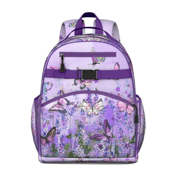Bright Butterfly Toddler Backpack Cute Butterfly Design with Colorful Pattern and Floral Watercolor Accents