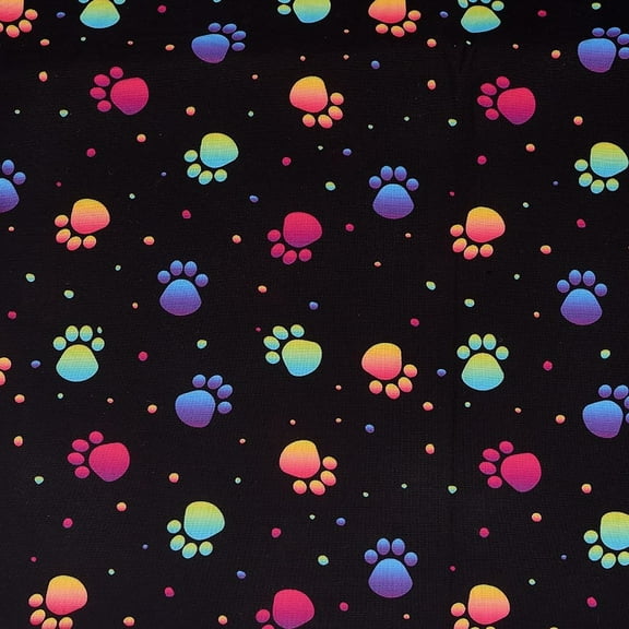 Pup Dog Paw Print Upholstery Fabric by The Yard Colorful Cat Claws Fabric Cute Pet Animal Paw Print Decorative Fabric for Sewing Clothing Accessories DIY Art Craft 1.12 Yard