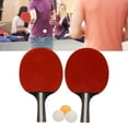 thumbnail image 1 of Pingpong Paddle Ball Set 2 Pcs Table Tennis Bats 3 Pcs Balls Wood Rubber Soft Sponge Racket For Training Exercise, 1 of 8