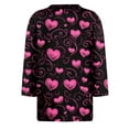 thumbnail image 5 of Fgvctg Valentine's Day Spring Tops for Women 2025 Casual 3/4 Sleeve Crewneck Top Cute Date Night Pullover Shirt Plus Size Sweet Love Heart Graphic Blouses Gifts for Women Black XL, 5 of 5
