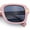 Pink - Black, variant on Retro Luxury Keyhole Hipster Horn Rim Plastic Rectangle Sunglasses All Black