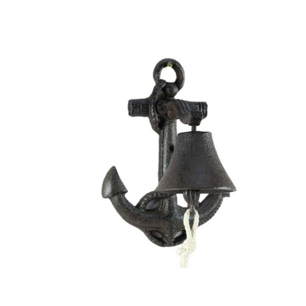 Rustic Cast Iron Wall Mounted Anchor Bell 8" Anchor Decoration