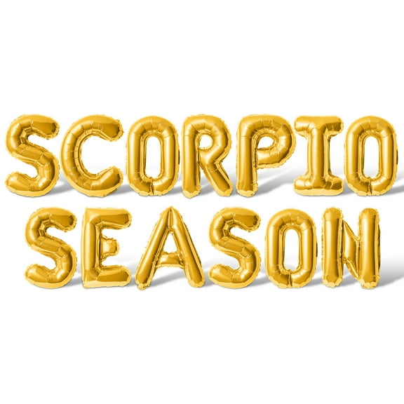 Letter Balloons - SCORPIO SEASON 16" Inch Alphabet Letters Foil Mylar Balloon Scorpio Birthday Party Banner (Gold)