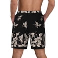 thumbnail image 3 of Kdxio Japanese White Crane Print Men'S Swim Trunks With Compression Liner 7 Inch Inseam Quick Dry Swim Shorts, 3 of 7
