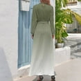 thumbnail image 3 of Sage Green Gradient Women's Long Dress Long Sleeves Dress Vintage Dresses Party Maxi Dress High Waist Dress, 3 of 4