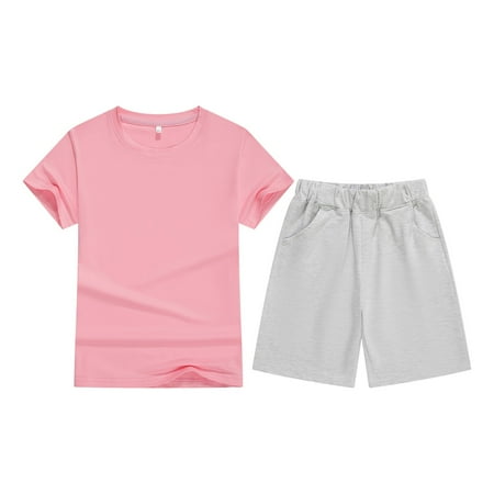 

Kid Toddler Girl Outfits Cute Baby Clothing Sets Summer Boys Children Soft Short Sleeve T Shirt Top Blouse And Shorts Two Piece Comfortable Outerwear Suits PK1 10-11 Years