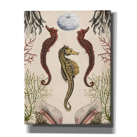 Epic Graffiti 'Antiquarian Menagerie-Seahorse' by Naomi McCavitt, Canvas Wall Art, 26"x34"