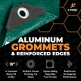 thumbnail image 3 of Heavy Duty Poly Tarp 12 Feet x 12 Feet 10 Mil Thick Waterproof, UV Blocking Protective Cover - Reversible Green and Black - Laminated Coating - Rustproof Grommets - by Xpose Safety, 3 of 8