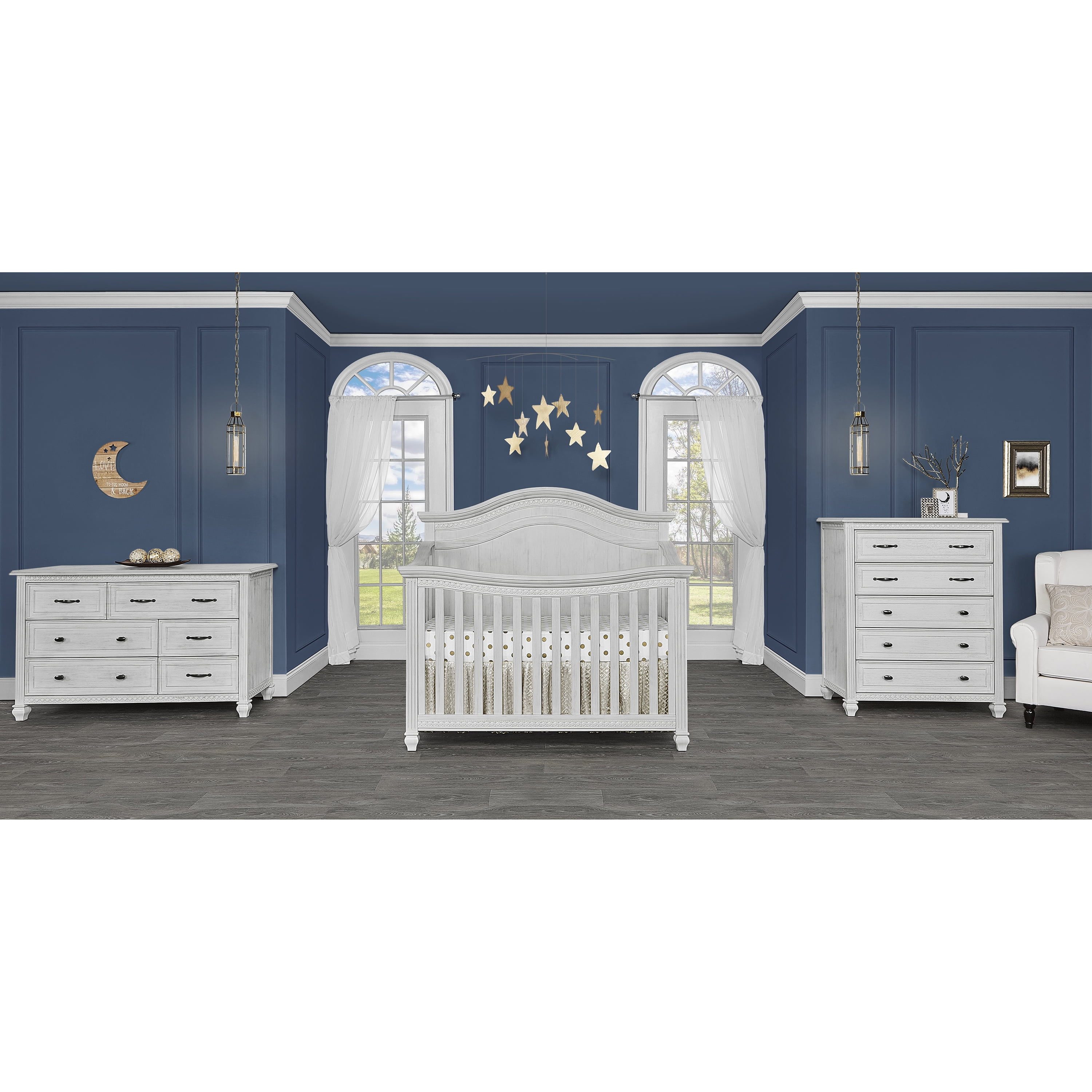Evolur Julienne Crib Grey Convertible Baby Cribs Evolur Julienne