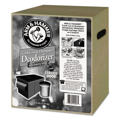 Arm & Hammer Unscented Trash Can & Dumpster Deodorizer Powder, 30 lbs