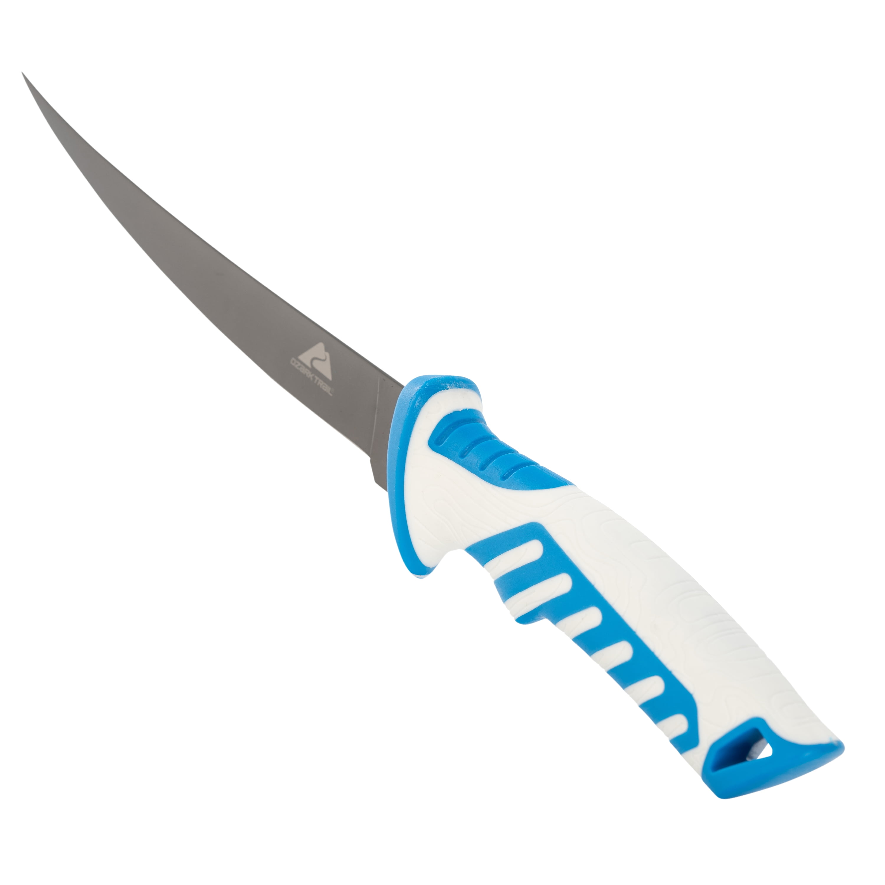 Ozark Trail Saltwater 7″ Fillet Knife, Straight Edge, Blue and White