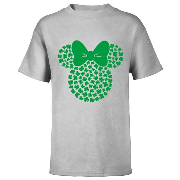 Disney Minnie Mouse Green 4-Leaf Clovers St. Patrick's Day - Short Sleeve T-Shirt for Kids - Customized-Athletic Heather