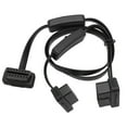 OBD Splitter Cable 16 Pin Flat Noodle High Accuracy 1 in 2 Y Splitter