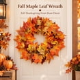 thumbnail image 4 of Fall Wreath for Front Door Thanksgiving Decorations Autumn Harvest Sunflower Wall Hanging for Farmhouse Indoor Outdoor Window Wall Porch Decor by MPOISVA, 4 of 8