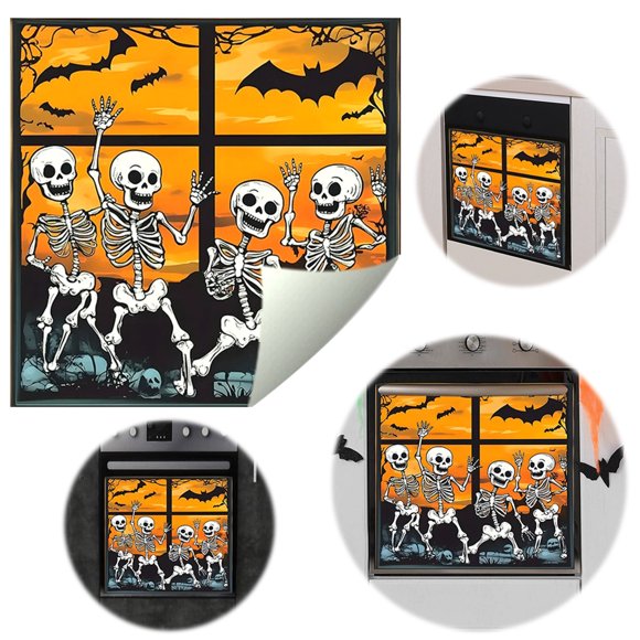 TIELUTT Halloween Sunset Decals Wall Stickers for Windows Glass Wall Decals for Living Room Large Size Arch Decal Small Locker Light Wall Decals for Boys Bedroom Wall Stick on Tiles for Bathroom