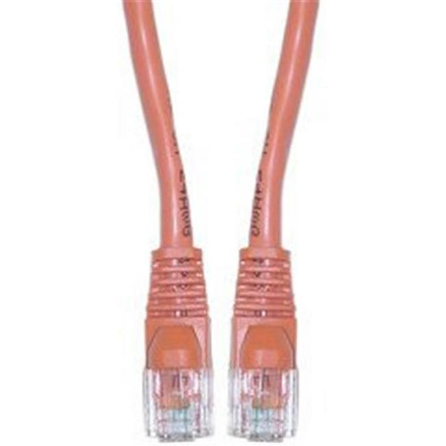 Cat5e Orange Ethernet Crossover Cable, Snagless Molded Boot, 14 foot