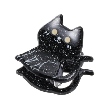 Unique Bargains 1 Pc Claw Clip Halloween Cat Hair Clip for Women Black