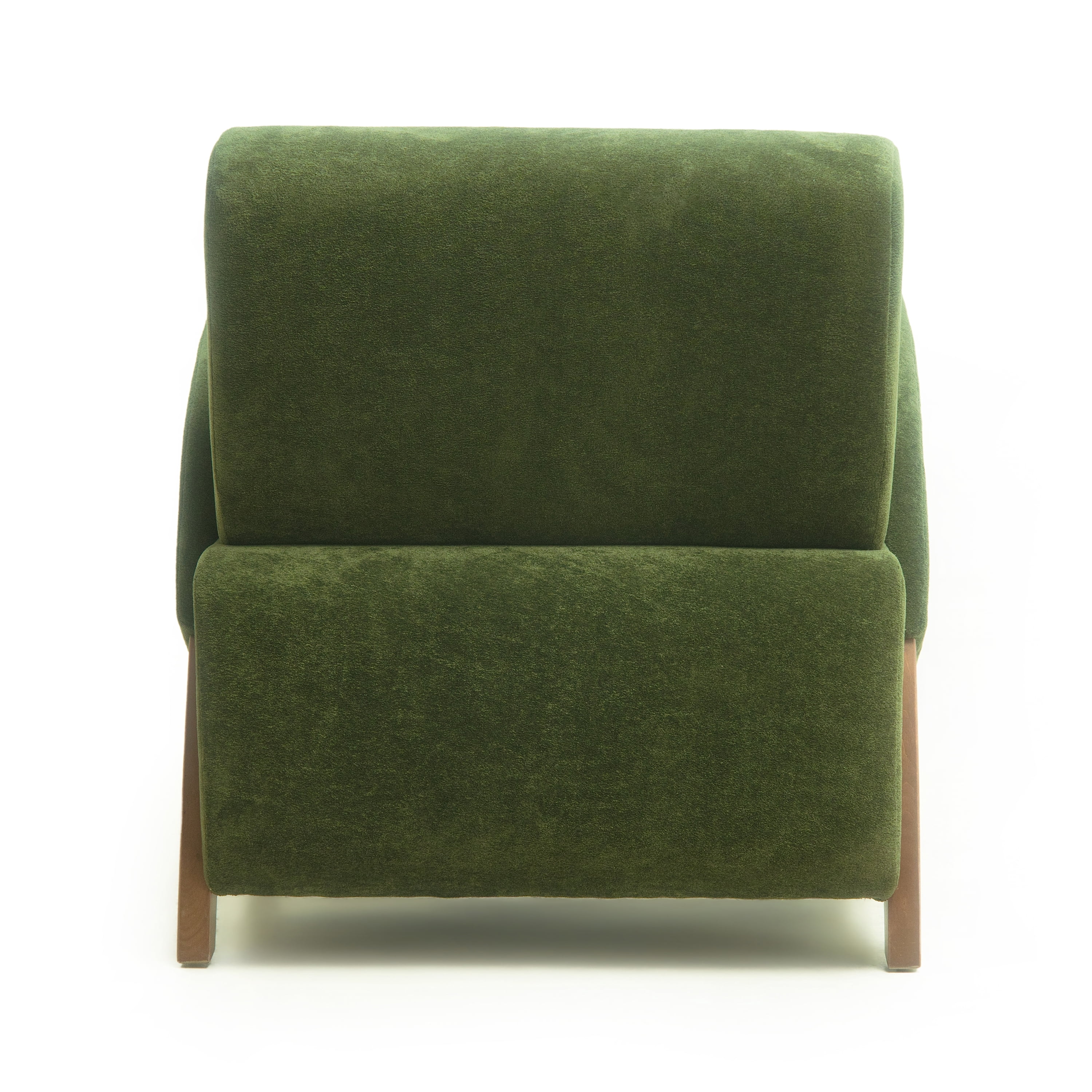 Noble House Jordon 28" Velvet Upholstered Accent Lounge Chair with Birch Legs, for Living Room, Dark Green