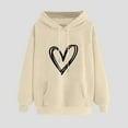 thumbnail image 2 of ShomPort Womens Hoodies Fall Long Sleeve Printed Drawstring Pullover Tops with Pockets Fall Trendy, 2 of 5