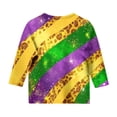 thumbnail image 5 of Big Kid Children's Leisure Carnival Print O Neck Loose 3/ 4 Sleeves Quarter Sleeve T Shirt Top 10x T Shirt Girls Tees And Tops Girls Camisole Junior Tops for Age 9 8-9 Years Gold, 5 of 5