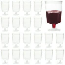 Amscan 10oz Clear Plastic Disposable Stem Wine Glasses Bulk 2 Packs of 20 350101.86 Walmart