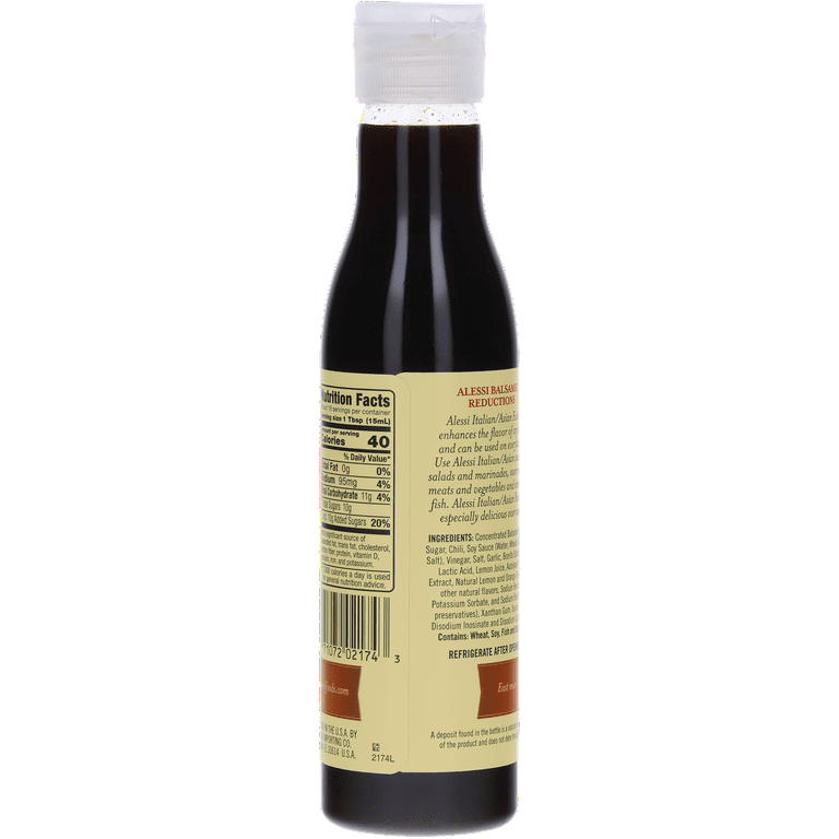 Alessi Italian Asian Fusion Balsamic Reduction, Tangy Sweet Flavor
