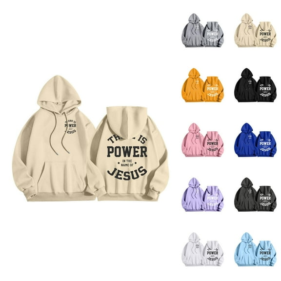 Jesus Hoodies for Men 2025 Long Sleeve Christian Graphic Hoodie with Pockets Hooded Sweatshirt Pullover Tops