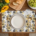 thumbnail image 4 of Yellow Floral Placemats Set of 6, Abstract Watercolor Flower Leaf Plant Placemats for Dining Table, Place Mats for Kitchen Tabletop, Waterproof Wipeable Dining Table Mats Set, 4 of 9