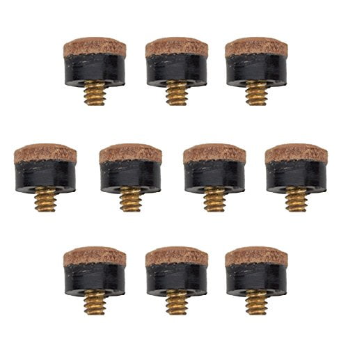 Felson Billiard Supplies 12mm Hard Leather Screwon Pool Cue Tips, 10
