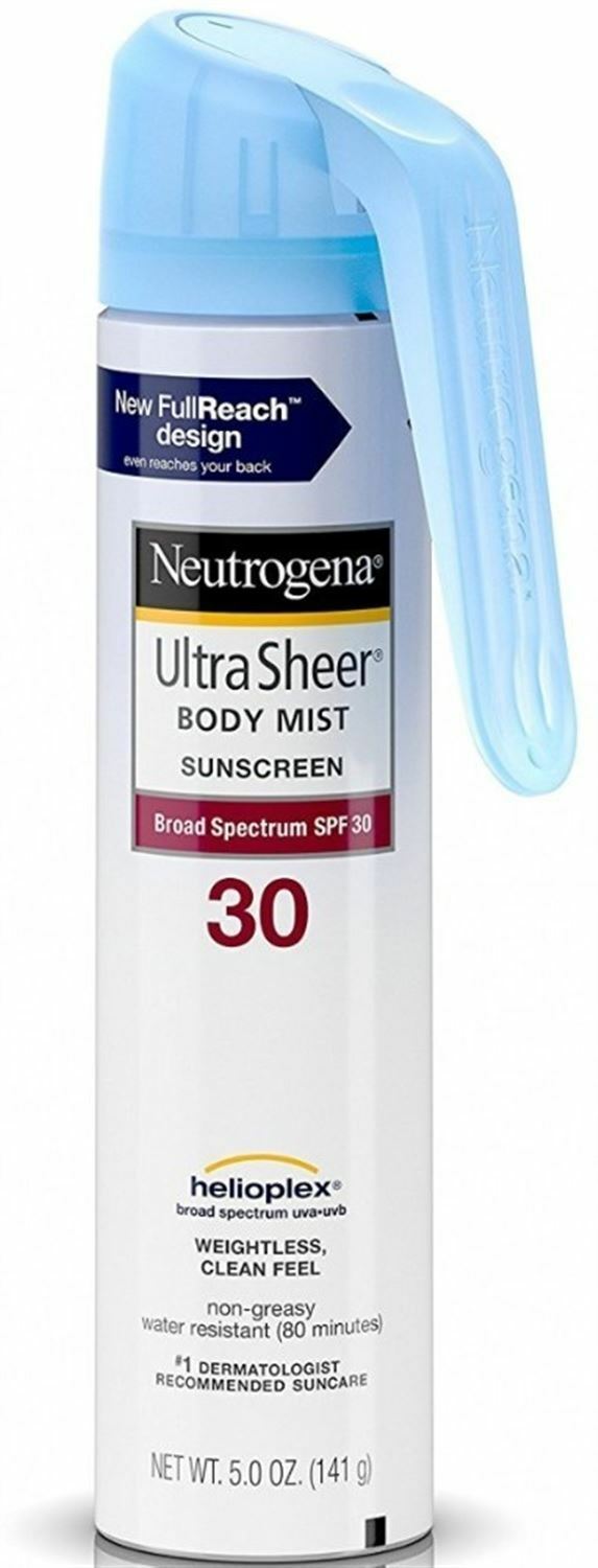 Neutrogena Ultra Sheer Body Mist Full Reach Sunscreen Spray, SPF 30, 5
