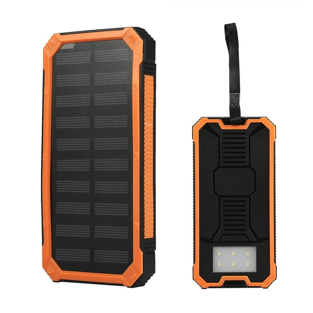 Banco De EnergíA Solar Portátil, Puertos USB Duales, Con Gran Capacidad De 20000 MAh, Carga Rápida Para Tabletas Telefónicas, EnergíA De Respaldo, Batería Externa 5 V 2,1 A