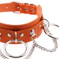 thumbnail image 1 of Collier Réglable Choker Chaîne Multicouche Pendentif PU Cuir Choker Rivets Hypoallergéniques Choker Femme Femme Punk O Anneau Collier, 1 of 7