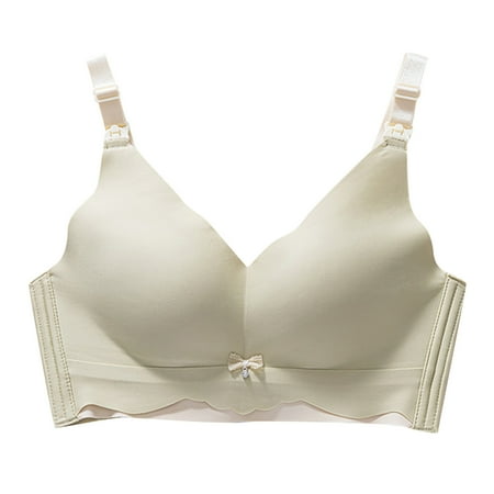 

Cathalem Non Removable Padded Sports Bras for Women Women Full Cup Thin Feeding Underwear Plus plus Size Compression Bra Underwear Khaki 36
