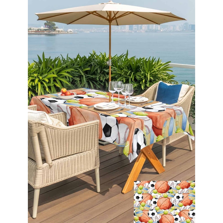 120 in patio table covers with umbrella hole Oval Set 120"L x 86"W fits rectangle swivel chair or chair the end, Center for UV radiation Outdoor Tablecloth with Umbrella Hole
